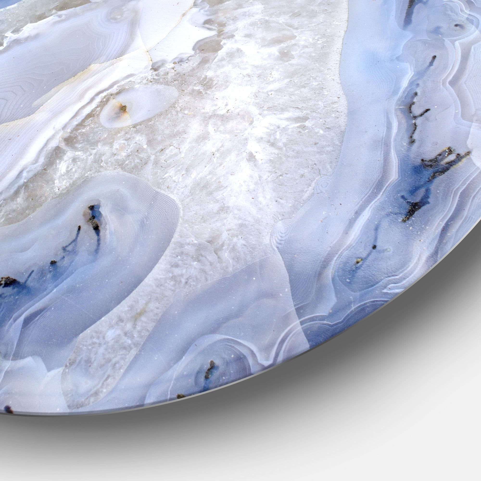 Designart Agate Stone Background' Disc Abstract Metal Circle Wall Art Print