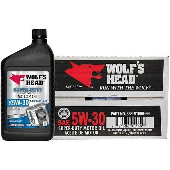 Super Duty 5W-30 Semi Synthetic Motor Oil (836-91066-56) 1 Quart Bottle, Pack of 12