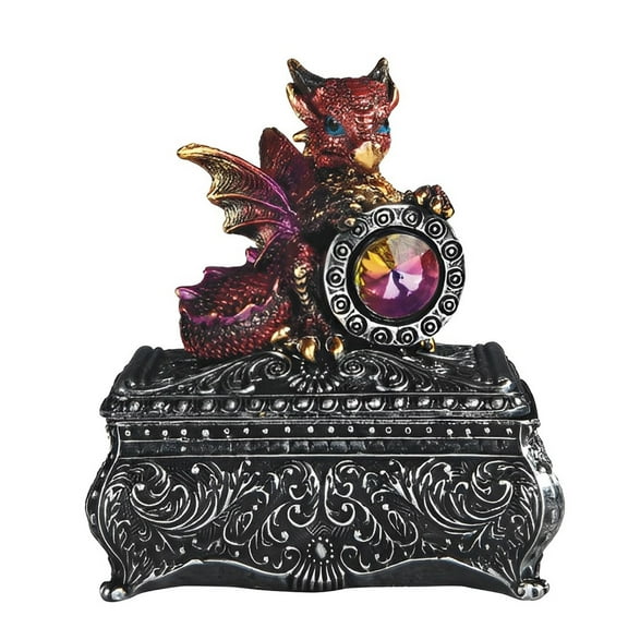 FC Design 4"H Red Baby Dragon Medieval Themed Trinket Box Statue Sculpture Ornament Decoration Home/Room Decor and Unique Gift Ideas for Housewarming, Holidays and Birthdays