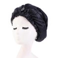 thumbnail image 1 of Gorro de dormir de satén shaofei con banda elástica negro, 1 of 5