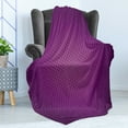 thumbnail image 4 of Purple Soft Flannel Fleece Throw Blanket, Abstract Digital Diagonal Grid Geometric Diamond Patterns Symmetric Lines Futuristic, Cozy Plush for Indoor and Outdoor Use, 50" x 60", Purple, by Ambesonne, 4 of 5