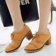 thumbnail image 6 of SACFOF Women's Lace Up Pump Oxfords Brogues Wingtip Round Toe Chunky Platform Block Heel Vintage Dress Shoes, 6 of 6