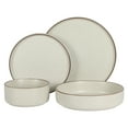thumbnail image 4 of Gibson Elite Gelston Stoneware Matte Reactive Glaze 16 Piece (Service for 4) Plates and Bowl Dinnerware Set - Cream, 4 of 7