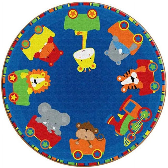Flagship Carpets FE417-27A Tapis Rond Choo Choo, 6 Pieds