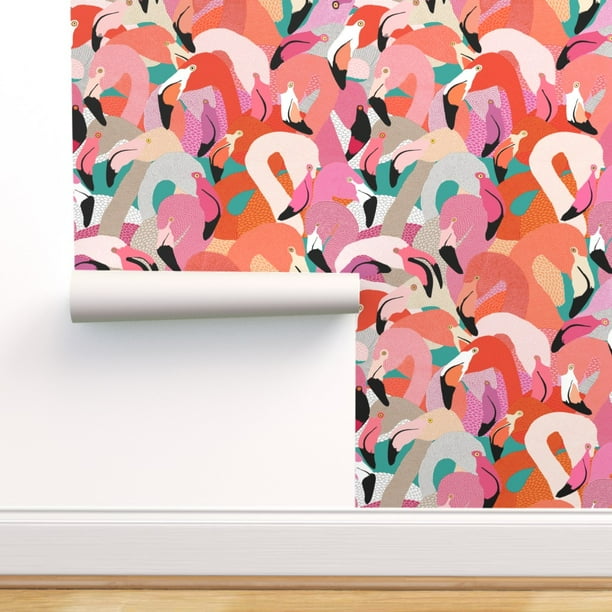 Peel-and-Stick Removable Wallpaper Flamingo Florida Resort Bird