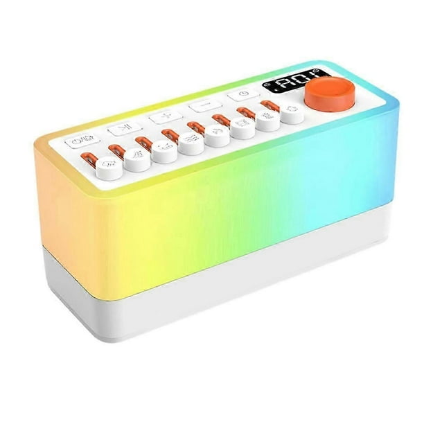 White Noise Sleep Sound Machine with 8 , Portable Bluetooth Speaker, 12 Colors Night Lights