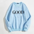 thumbnail image 6 of Wangmeiwg Women's Sweatshirts Women's Hoodless Sweatshirt Casual Long Sleeve Graphic Pullover Tops for Women Light Blue S, 6 of 6