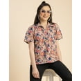 thumbnail image 5 of Moomaya Spread Collar Pin Tucks Cotton Top - Women's Casual Printed Top, 5 of 9