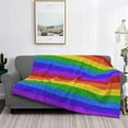 thumbnail image 2 of Yiaed Colorful Glitter Rainbow Print Blanket Throw Blanket Soft Cozy Flannel Blanket for Home Bed Sofa Couch Chair-60"x50", 2 of 6