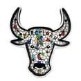 thumbnail image 1 of Imán para nevera con forma de mosaico 3D con forma de cabeza de toro, colorido, 1 of 2