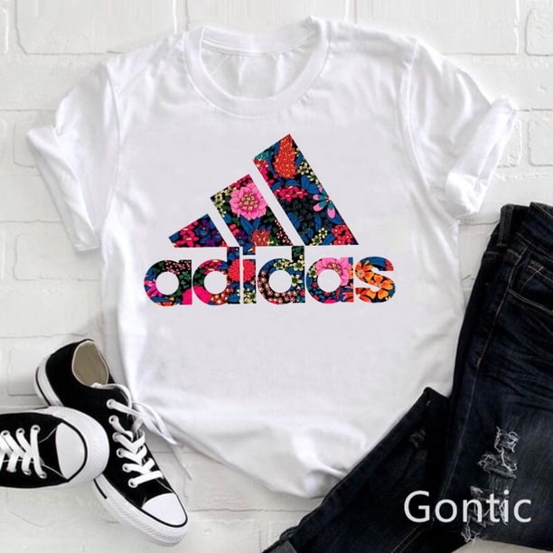 Nueva Moda Floral Addida Camiseta Mujer Ropa De Top Verano Camisetas Dama Niña 90s 00s Estudiante Streetwear Regalo De Navidad Baju Wanitapangjing