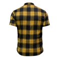 thumbnail image 6 of TASICA Yellow Mens Plaid Short Sleeve Shirts Button Down Tops Stand Collar Wrinkle Free Blouses Soft Breathable Summer Lightweight Fashion Shirt Quick Dry, 6 of 7
