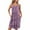 Purple, variant on CaComMARK PI Clearance Women Nightdress Florals Print Sleeveless Pleated U Neck Sleepwear with Pockets Green L(L)