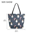 thumbnail image 5 of FORMRS Womens Canvas Tote Bag with Zipper Inner Pocket Shoulder Handbag, Playful Winter, 5 of 7