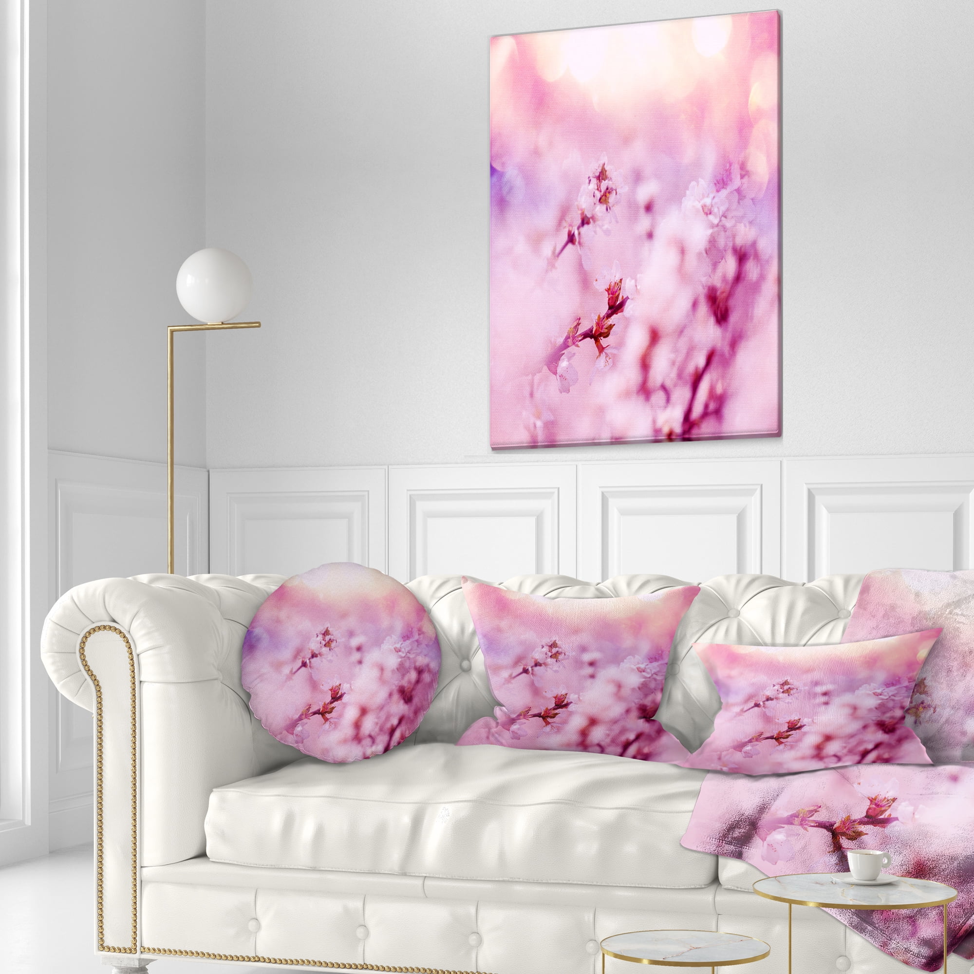 Designart 12" x 20" Purple Polyester Throw Pillow