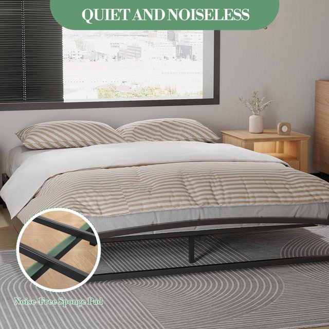 GloryStar 6 Inch Heavy Duty Metal Platform Bed Frame, Mattress Foundation with Steel Slat Support, No Box Spring Needed