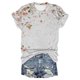 thumbnail image 5 of Fiudx Camisetas para Mujer Camiseta de Manga Corta con Cuello Redondo y Estampado Informal a La Moda para Mujer, 5 of 6
