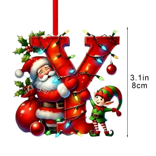 Decoraciones de Árbol de Navidad 26 Letra Colgante Regalo Decorativo Familia Colgantes de Fiesta de Navidad