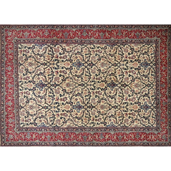 Ahgly Company Indoor Rectangle Traditional Light French Beige Brown Persian Area Rugs, 3' x 5'