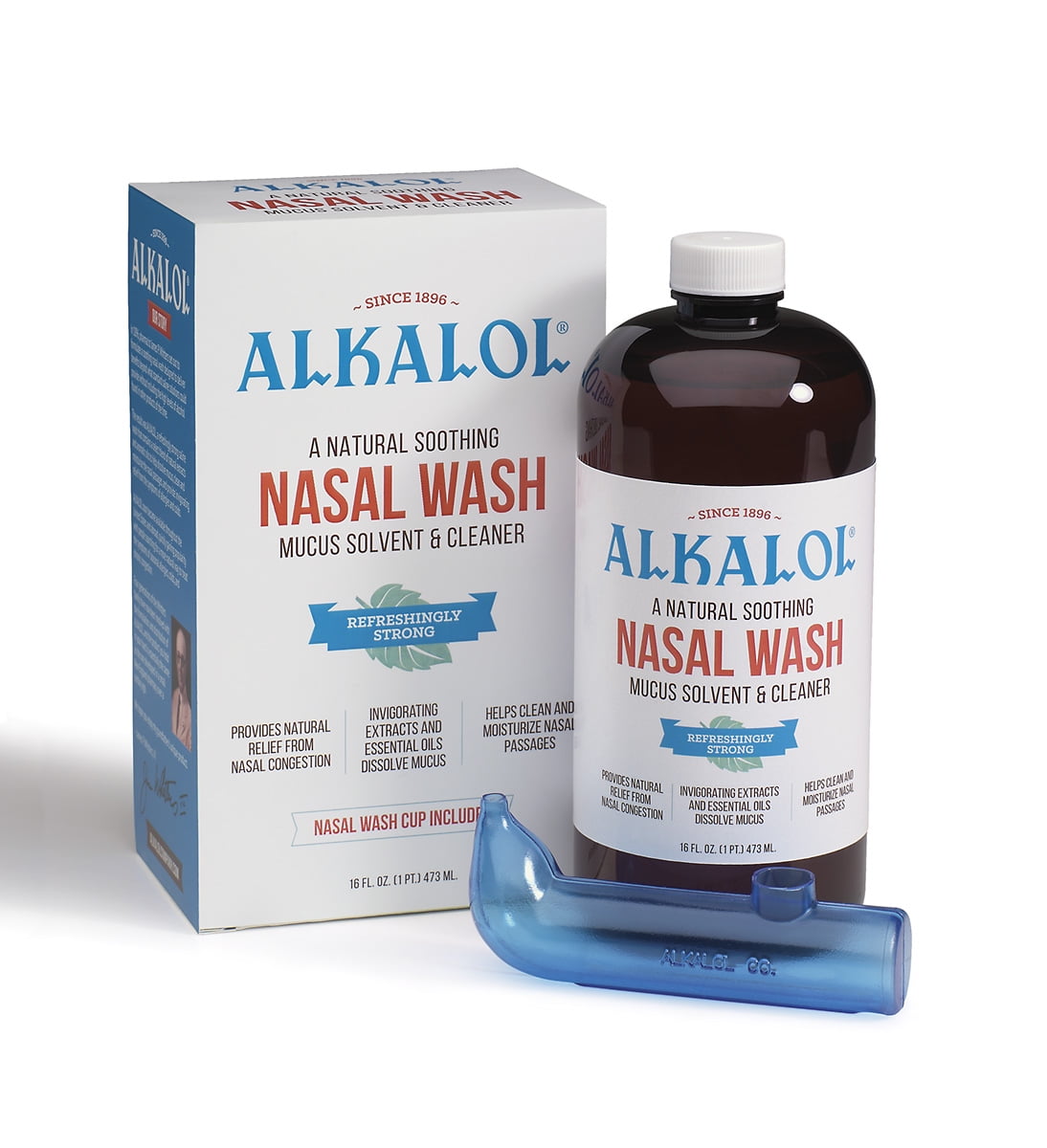 Alkalol Nasal Wash Kit - Mucus Solvent and Cleaner, 16 fl oz