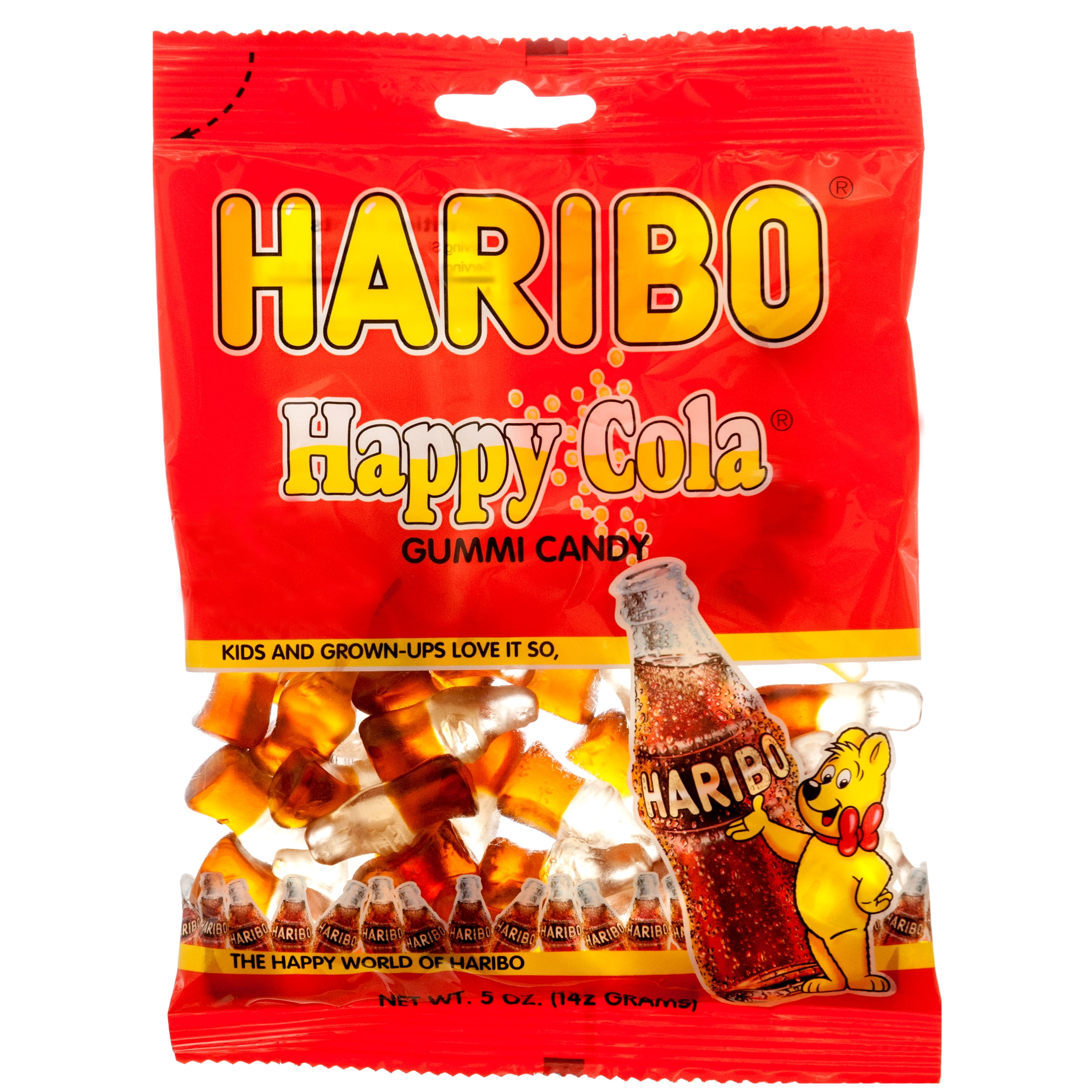 Haribo Happy Cola Soda Bottle Flavor Gummy Candy 4 oz. Bag (1 Pack