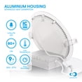 thumbnail image 4 of Infibrite 6” White Baffle Trim LED Light Fixture, Dimmable Slim Ceiling Recessed Downlight, Bright White, 6 Pack, 4 of 10