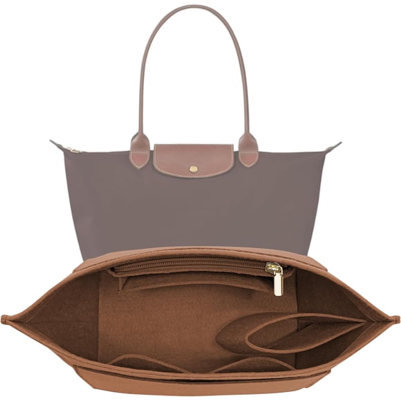 Purse Organizer Insert for le pliage Le Pliage Large Handbags Insert Organizer (Brown, Large), KS10-Brown-L