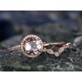 thumbnail image 4 of HeartsAndYou 3ct Natural Peach Morganite Halo Bridal Set Engagement Ring 14k SOLID Rose Gold, 4 of 9