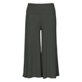 thumbnail image 7 of Utoimkio Women's Fold Over High Waist Capri Flare Pants Soft Stretch Cropped Wide Leg Trousers for Yoga Casual Daily Walking, 7 of 7