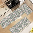 thumbnail image 5 of William Morris Vintage Floral Kitchen Rugs Sets of 3,Non Slip Rubber Kitchen Mats for Floor Farmhouse Washable Kitchen Area Rugs Floor Carpet Runners for Hallway Laundry Room,Blue/Pink, 5 of 6