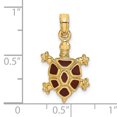 thumbnail image 2 of FJC Finejewelers 14k Yellow Gold Land Turtle with Brown Enamel Shell Charm Female Adult, 2 of 5