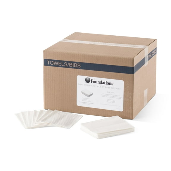 Foundations Non-Waterproof Changing Station Liners, Disposable 2-Ply, Box of 500, White