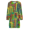 thumbnail image 5 of Colorful Abstract Geometric Pattern Women Elegant Long Sleeve Warm Dress Autumn Winter Sweater Dress Casual Pullover Mini Dresses, 5 of 7