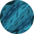 thumbnail image 1 of Ahgly Company Machine Washable Indoor Round Animal Turquoise Blue Modern Area Rugs, 7' Round, 1 of 4