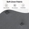 thumbnail image 4 of Frostbloom Full Size Linen Upholstered Platform Bed Frame with Adjustable Headboard, Gray, 4 of 8