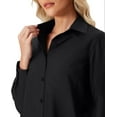 thumbnail image 5 of Siliteelon Casual Button Down Shirts for Women Black Long Sleeve Wrinkle Free Dress Shirts Work Office Blouse Tops with Pocket, 5 of 8