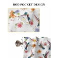 thumbnail image 6 of Hummingbirds 2 Panel Kitchen Curtains for Small Windows, Spring Watercolor Flowers Leaf Plant Bathroom Tier Curtain, Short Window Treatment for Bedroom/Living Room 55"x36", 6 of 6