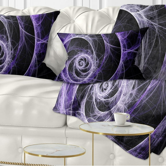 Designart Exotic Blue Flower - Floral Throw Pillow - 12x20