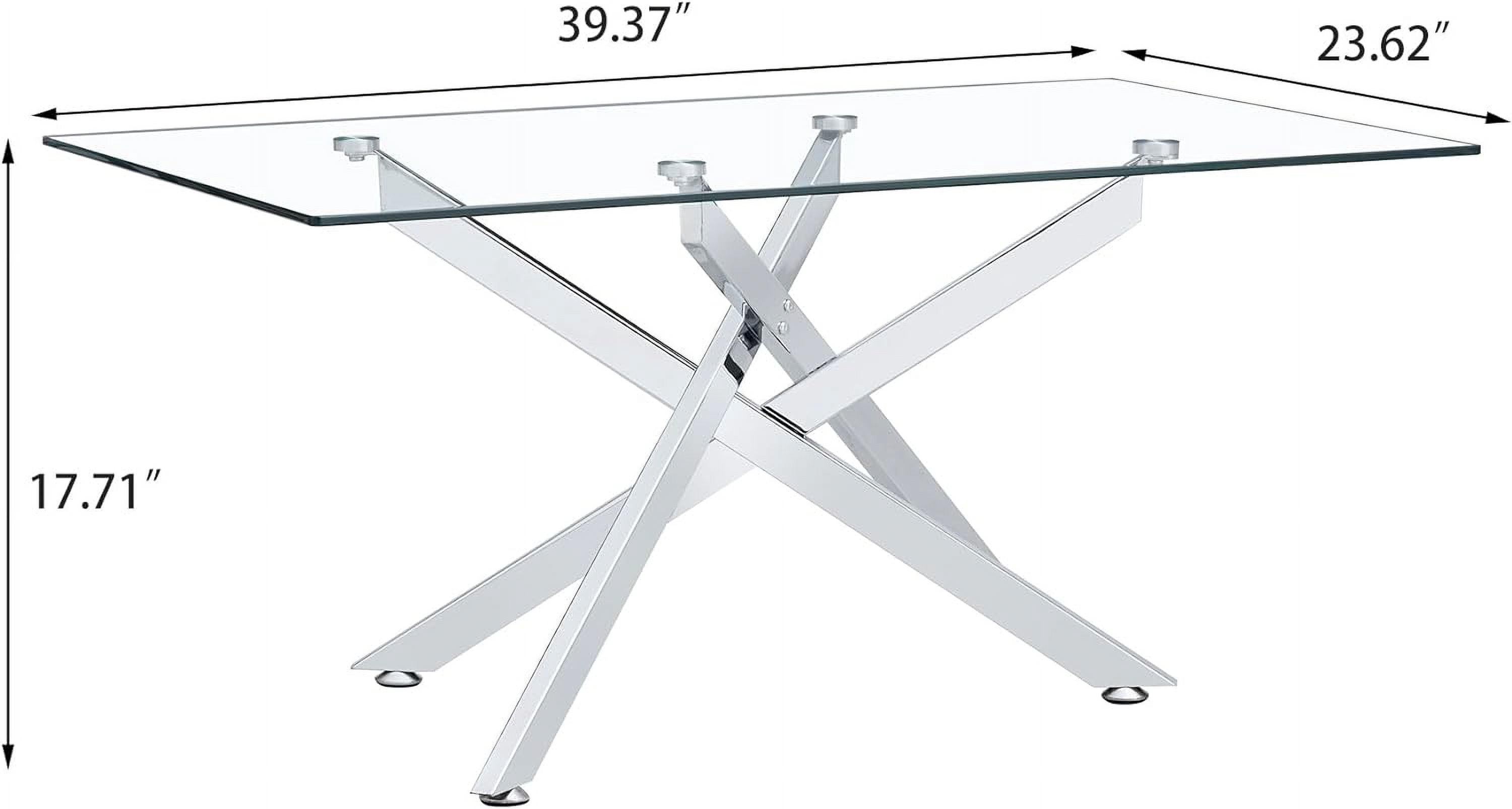Glass Coffee Table, Holaki 39.4" Clear Rectangle Glass Coffee Table, Modern Coffee Table with Metal Legs, Center Table Sofa Table Home Furniture for Living Room
