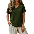 thumbnail image 2 of BUIGTTKLOP Womens Tops Short Sleeve Shirts Casual V Neck T Shirts Lightwieght Loose Fitted Tees, 2 of 6