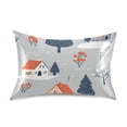 thumbnail image 7 of Yayeee Pillowcase Standard Size Set of 2 Satin Wrinkle Resistant Pillow Case, Gray Cartoon Houses, 7 of 7