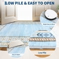 thumbnail image 4 of Washable Area Rug - Modern Soft Low Pile Carpet, Non-Slip & Collapsible, Mark Resistant - For Living Room, Bedroom, Dining Room - Light Blue, 5x7ft, 4 of 8
