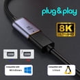 thumbnail image 7 of CY USB-C Type C Female Source to Mini Displayport DP 1.4 Sink HDTV Cable 8K@60hz 4K@120hz for Tablet Phone Laptop, 7 of 7
