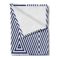 thumbnail image 2 of Navy Blue Soft Flannel Fleece Blanket, Cool Pattern with Geometrical Triangle Shapes in Striped Designed Image, Cozy Plush for Indoor and Outdoor Use, 50" x 70", Dark Blue and White, by Ambesonne, 2 of 5
