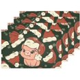 thumbnail image 5 of EREHome Noël Mignon Cochon Set de Support de Plaque de Set de 4, Tapis de Table Protecteur 12x18 Pouces, 5 of 5