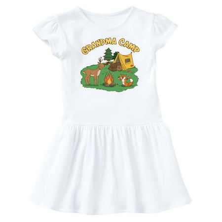 

Inktastic Grandma Camp With Camping Animals Gift Baby Girl Dress