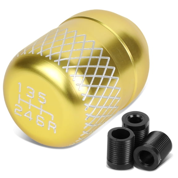 DNA Motoring SK-6S-T1-GD Universal 6-Speed Gold Anodized Aluminum Netted Racing Shift Knob