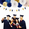 thumbnail image 4 of 20-Piece Navy Blue and Gold Party Decorations Kit: Paper Lanterns, Tissue Pom Poms, Honeycomb Balls for Graduation, Birthday, Wedding, Baby Shower, Bridal and Homecoming Celebrations, 4 of 7