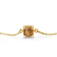 thumbnail image 2 of Gem Stone King 18K Yellow Gold Plated Silver Brown Tiger Eye Solitaire Bracelet for Women (1.00 Cttw, Cushion Cut 6MM), 2 of 4