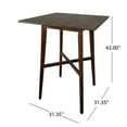thumbnail image 5 of Noble House Tegan Modern Resin Square Bar Table Set of 1, Walnut Color with New Design, 5 of 6